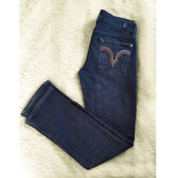 7FAMK Straight Ankle Jeans Boho Summer Crop - Picture 2 of 7